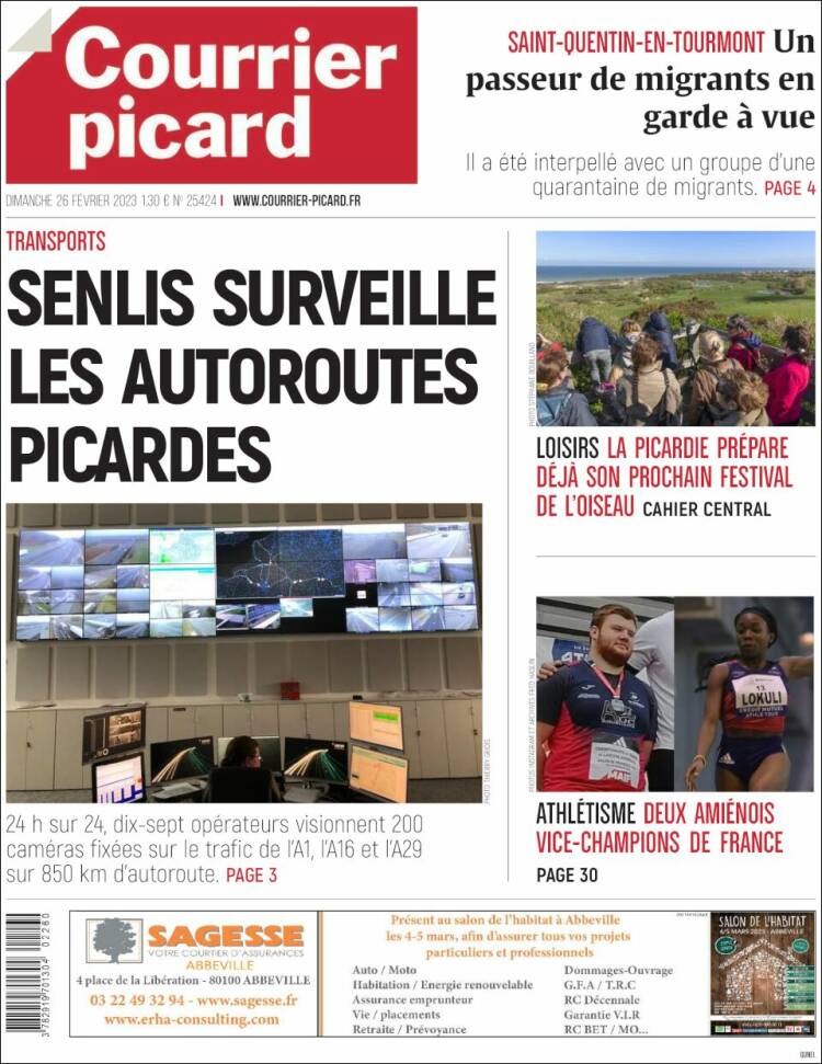 Portada de Courrier Picard (Francia)