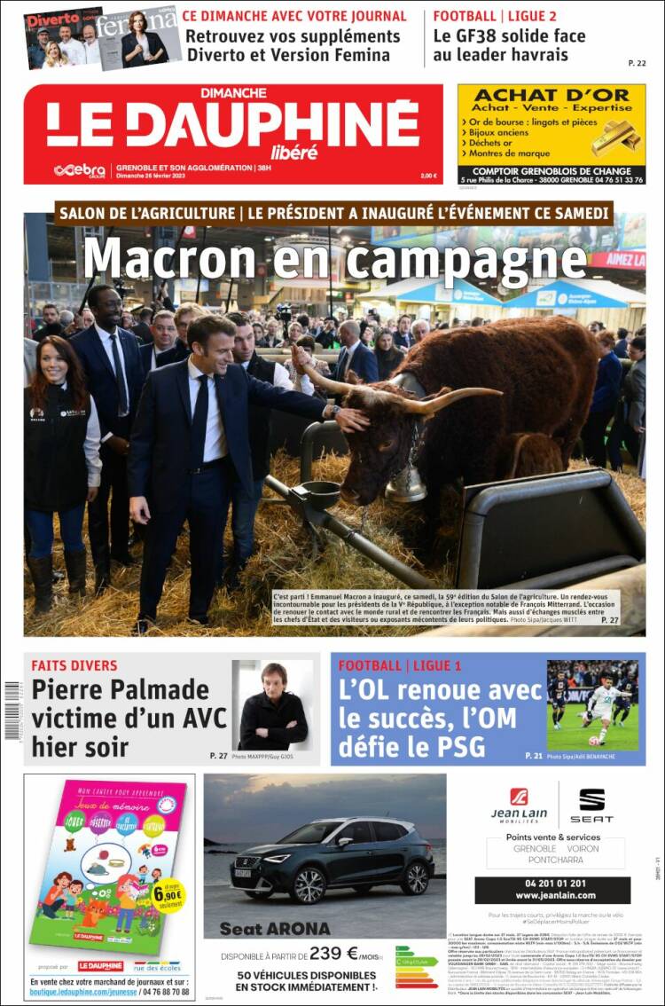 Portada de Le Dauphiné Libéré (Francia)