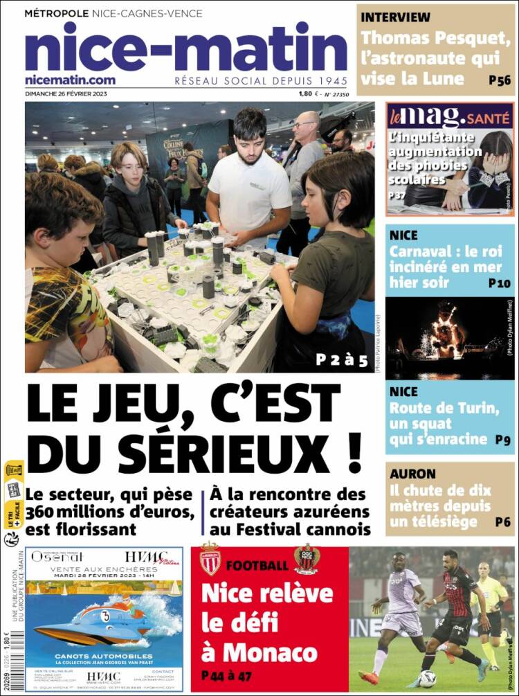 Portada de Nice-Matin (Francia)