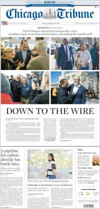 Portada de Chicago Tribune (USA)