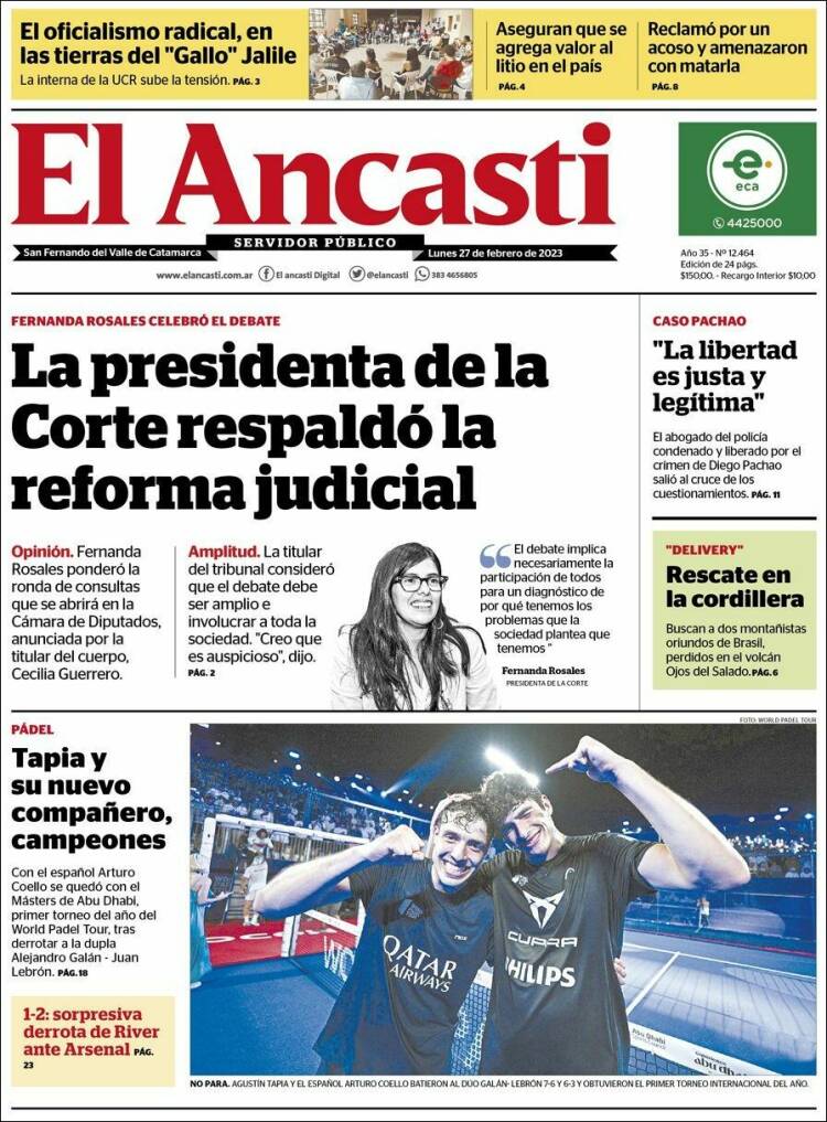 Portada de El Ancasti (Argentina)