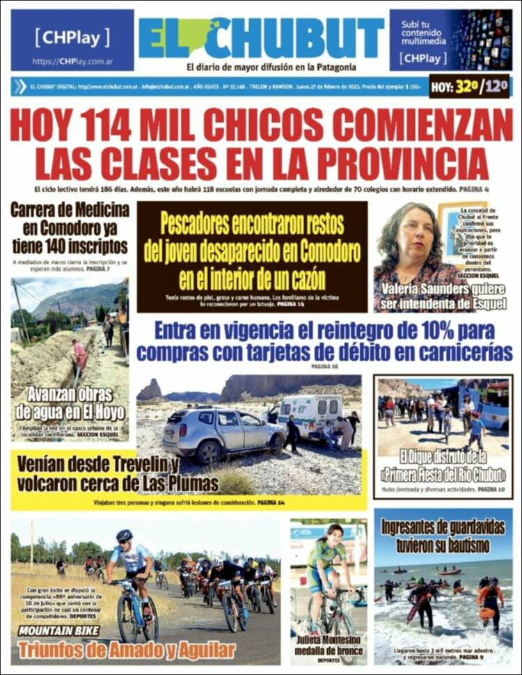 Portada de El Chubut (Argentina)