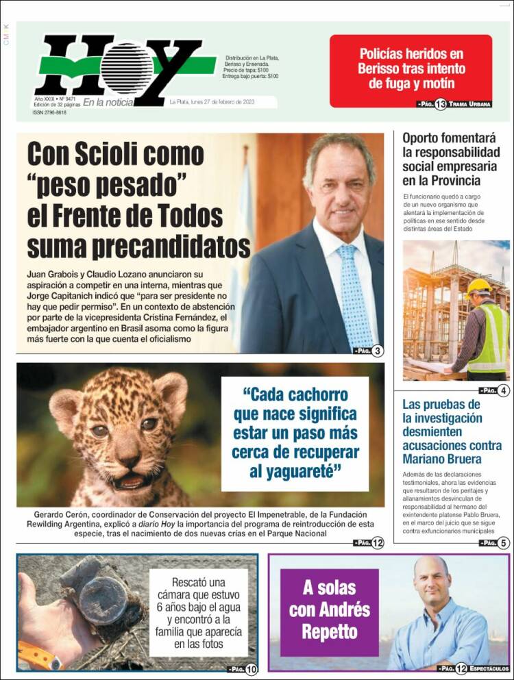 Portada de Diario Hoy (Argentina)