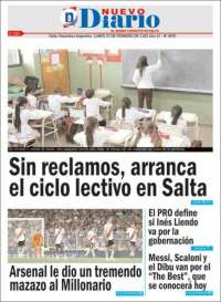 Portada de Nuevo Diario de Salta (Argentina)