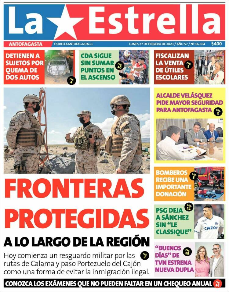 Portada de La Estrella del Norte (Chile)