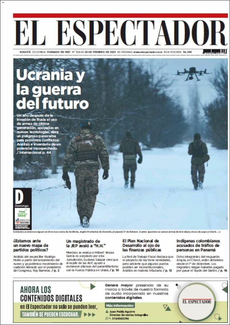 Portada de El Espectador (Colombia)