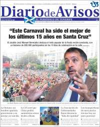 Portada de Diarios de Avisos (Espagne)