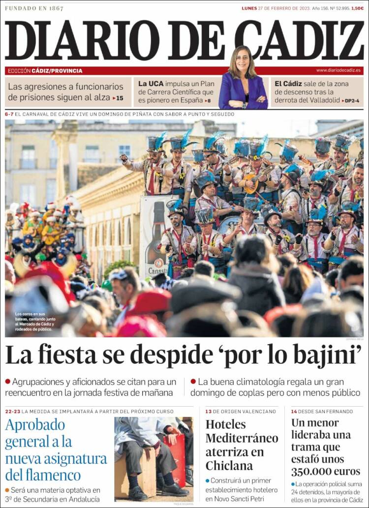 Portada de Diario de Cádiz (Espagne)