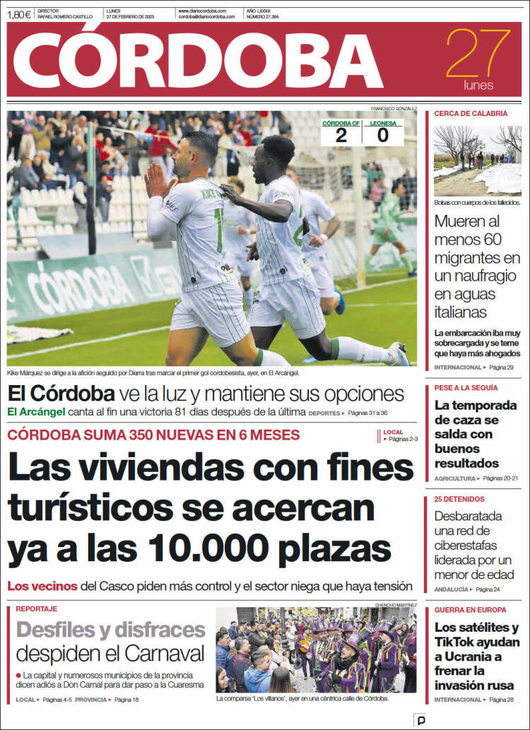 Portada de Diario de Córdoba (Espagne)
