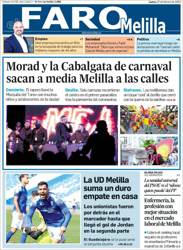 Portada de El Faro de Melilla (Espagne)