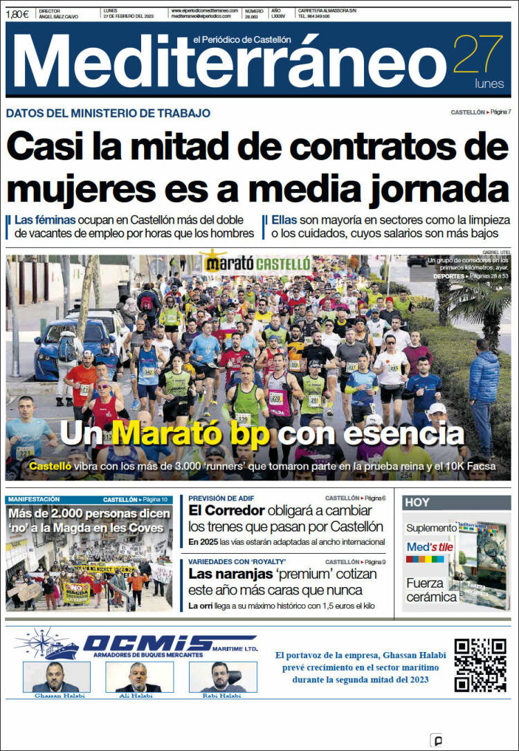 Portada de El Periódico Mediterraneo (Espagne)
