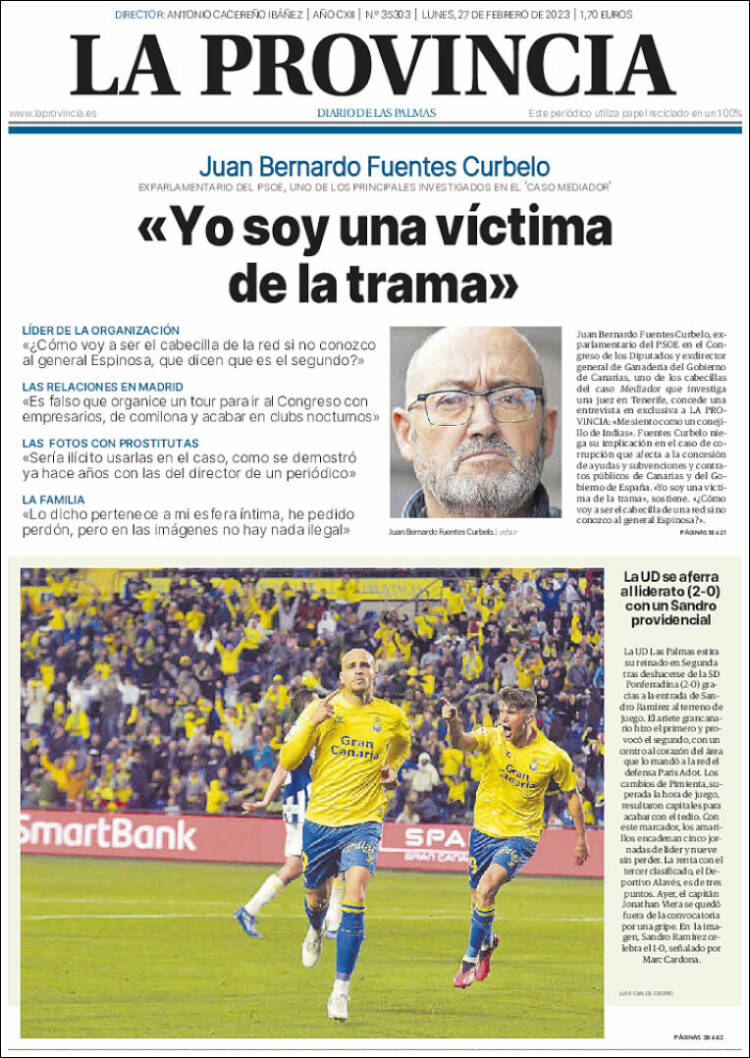 Portada de La Provincia (Espagne)