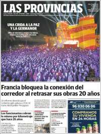 Portada de Las Provincias (España)