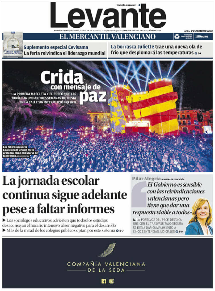 Portada de Levante (España)