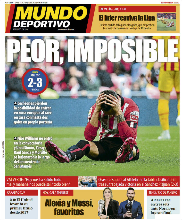 Portada de Mundo Deportivo Bizkaia (Espagne)