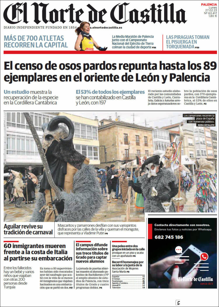 Portada de Norte de Castilla - Palencia (Espagne)