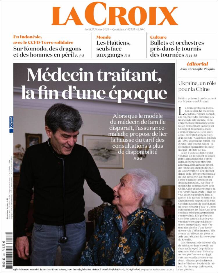 Portada de La Croix (Francia)