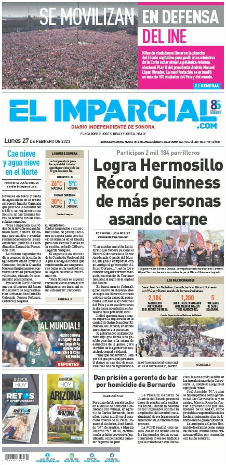 Portada de El Imparcial (México)