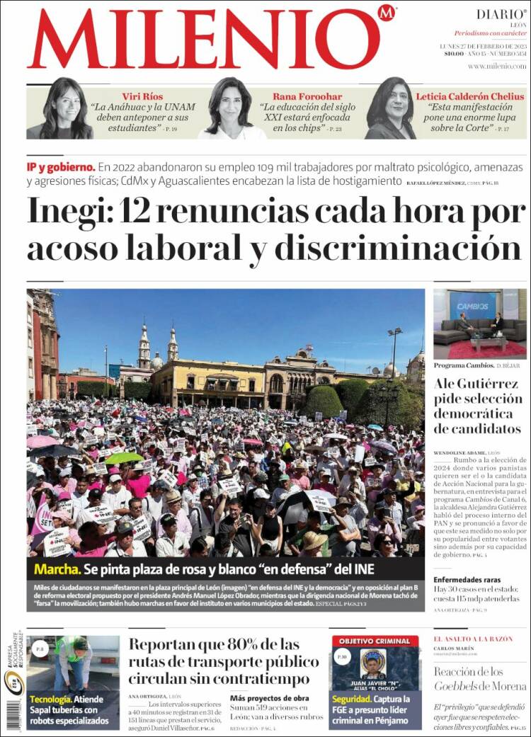 Portada de Milenio de León (México)