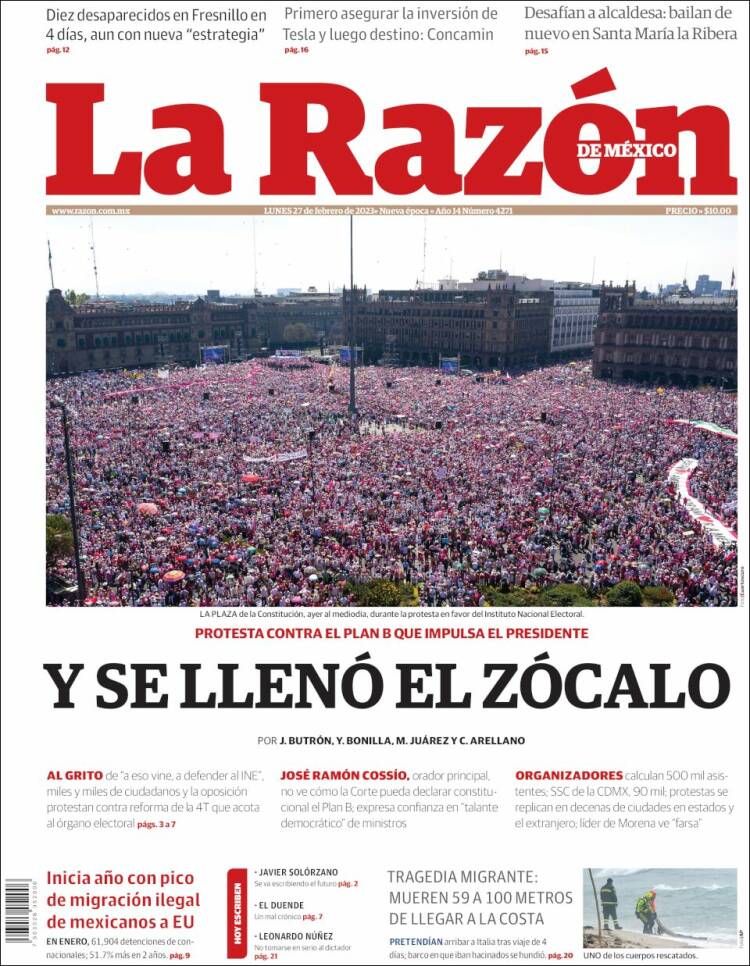 Portada de La Razón (México)