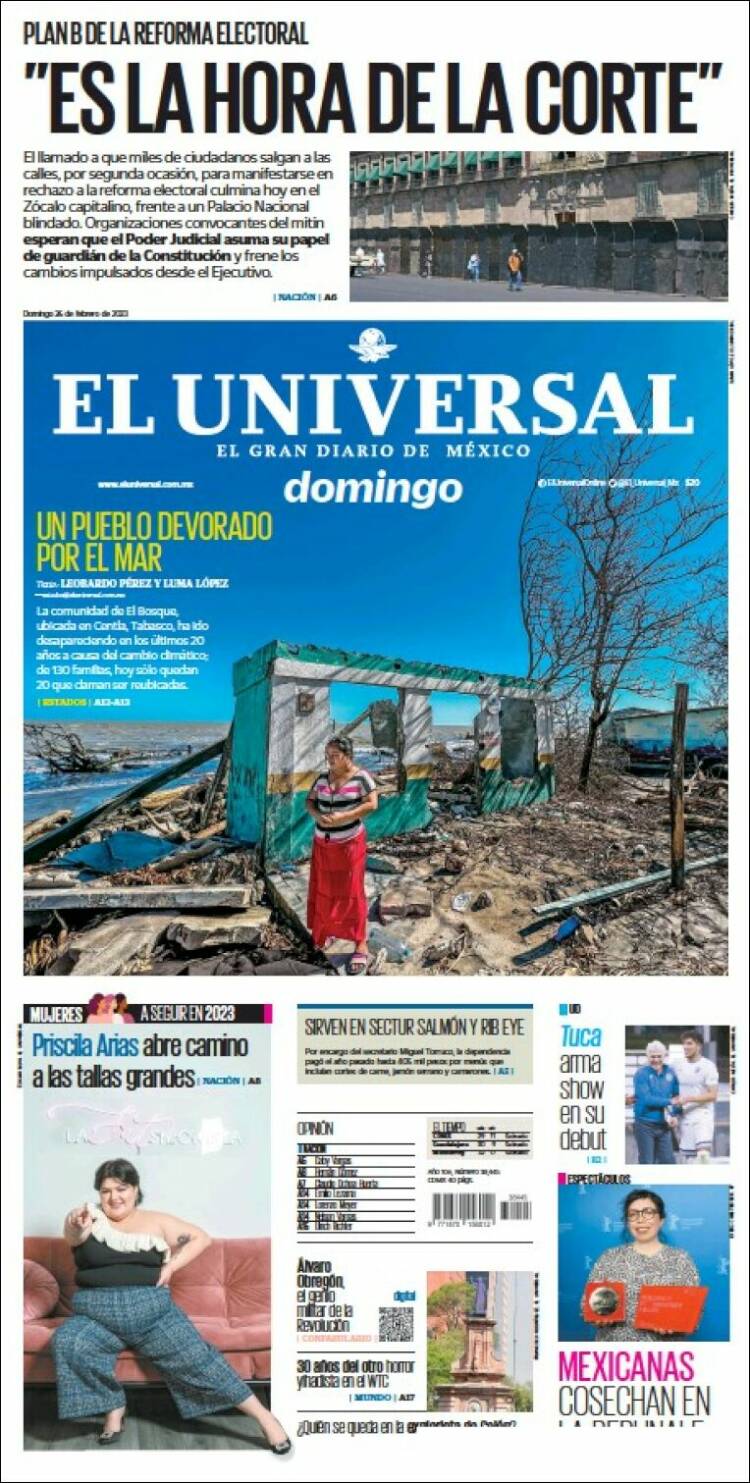 Portada de El Universal (México)