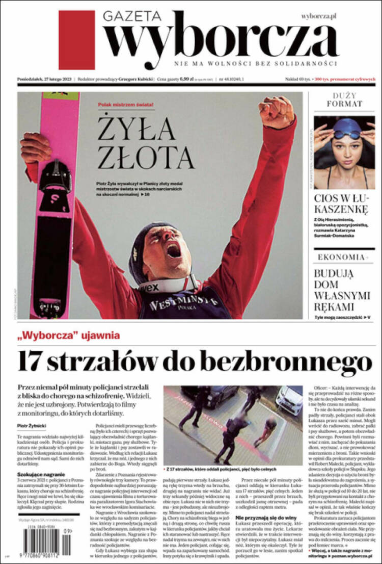 Portada de Gazeta Wyborcza (Polonia)