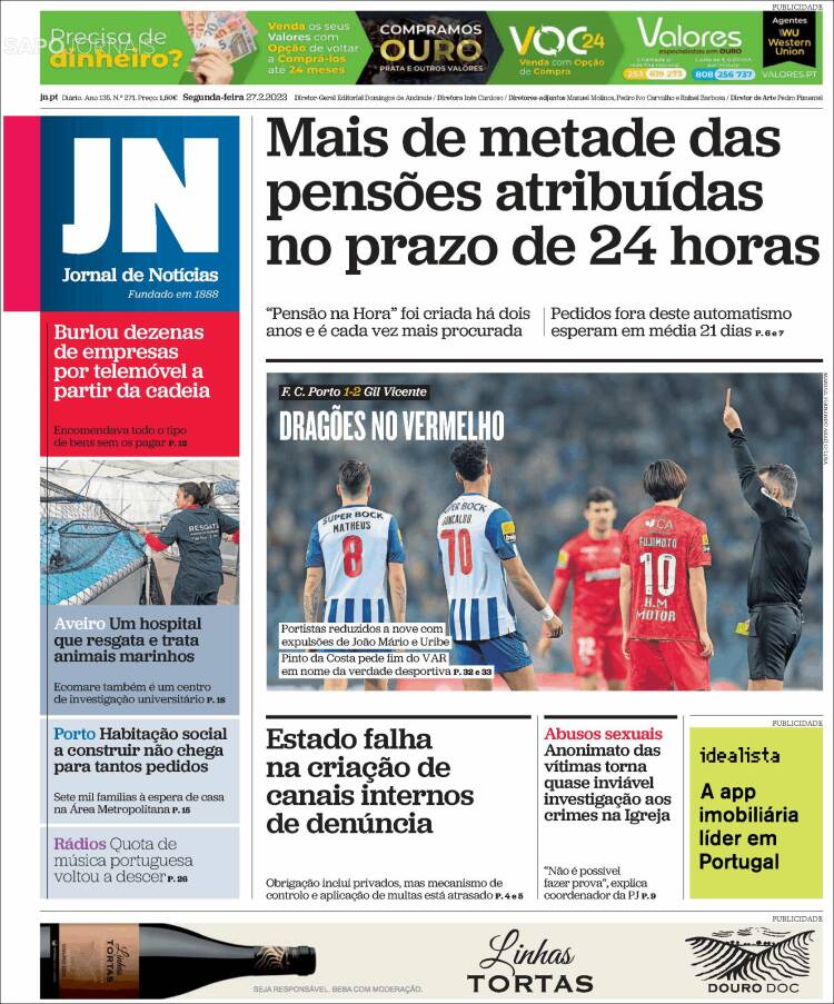 Portada de Jornal de Notícias (Portugal)