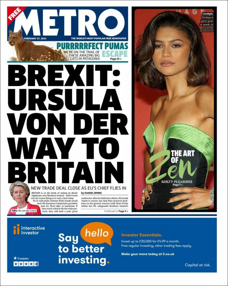 Portada de Metro (Reino Unido)