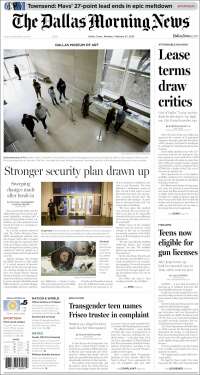 Portada de Dallas Morning News (USA)