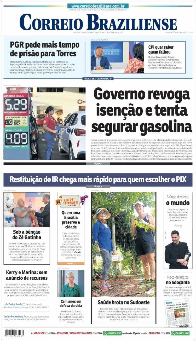 Portada de Correio Braziliense (Brasil)