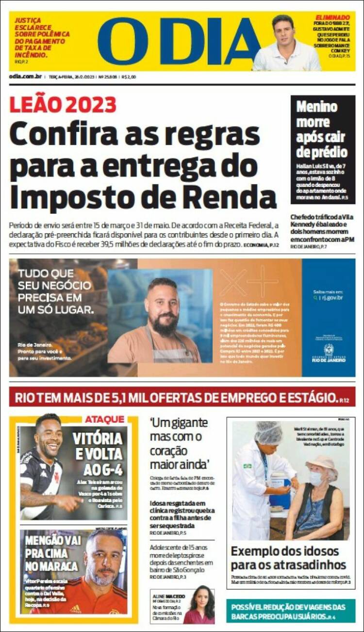 Portada de O Dia (Brasil)