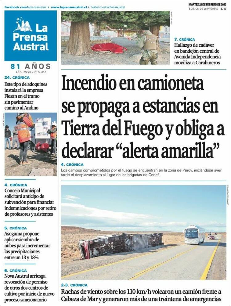 Portada de El Magallanes (Chile)