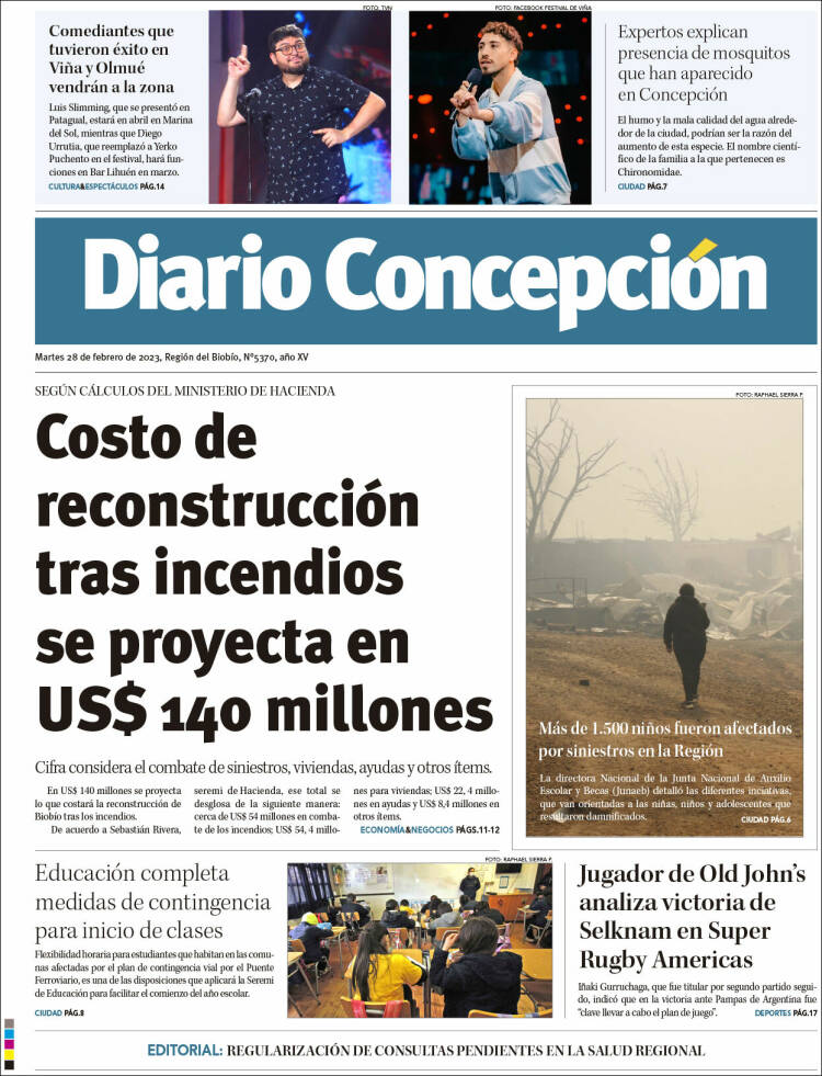 Portada de Diario de Concepción (Chile)