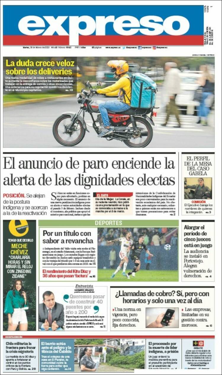 Portada de Expreso (Ecuador)