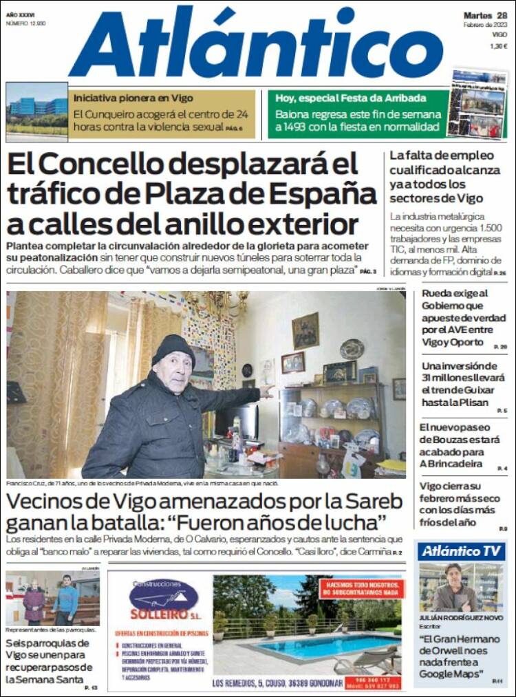 Portada de Atlántico Diario (España)