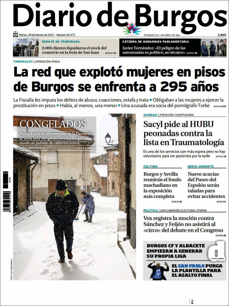 Portada de Diario de Burgos (España)