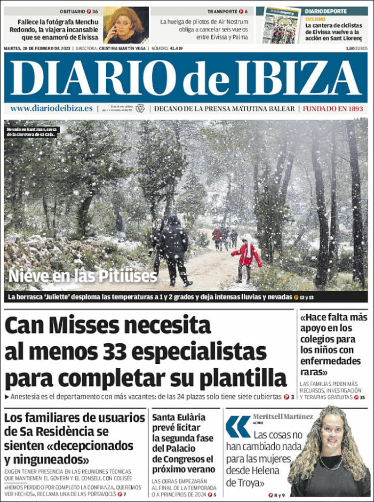 Portada de Diario de Ibiza (España)