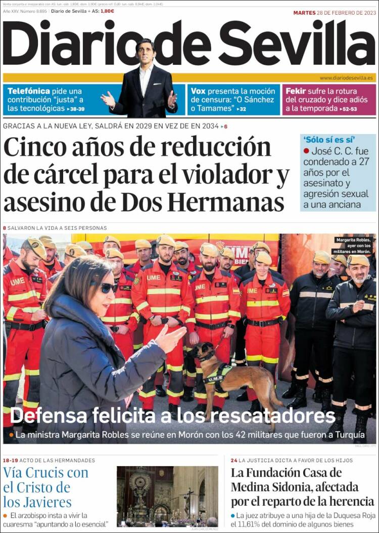 Portada de Diario de Sevilla (España)