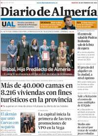 Portada de Diario de Almería (España)