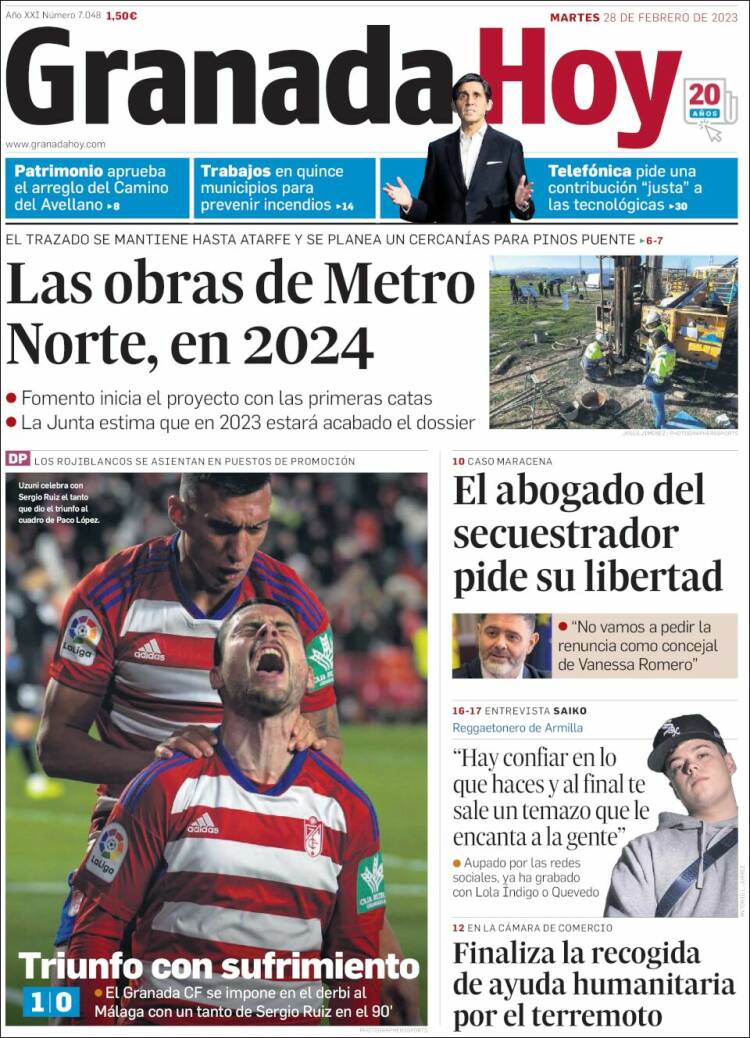 Portada de Granada Hoy (España)