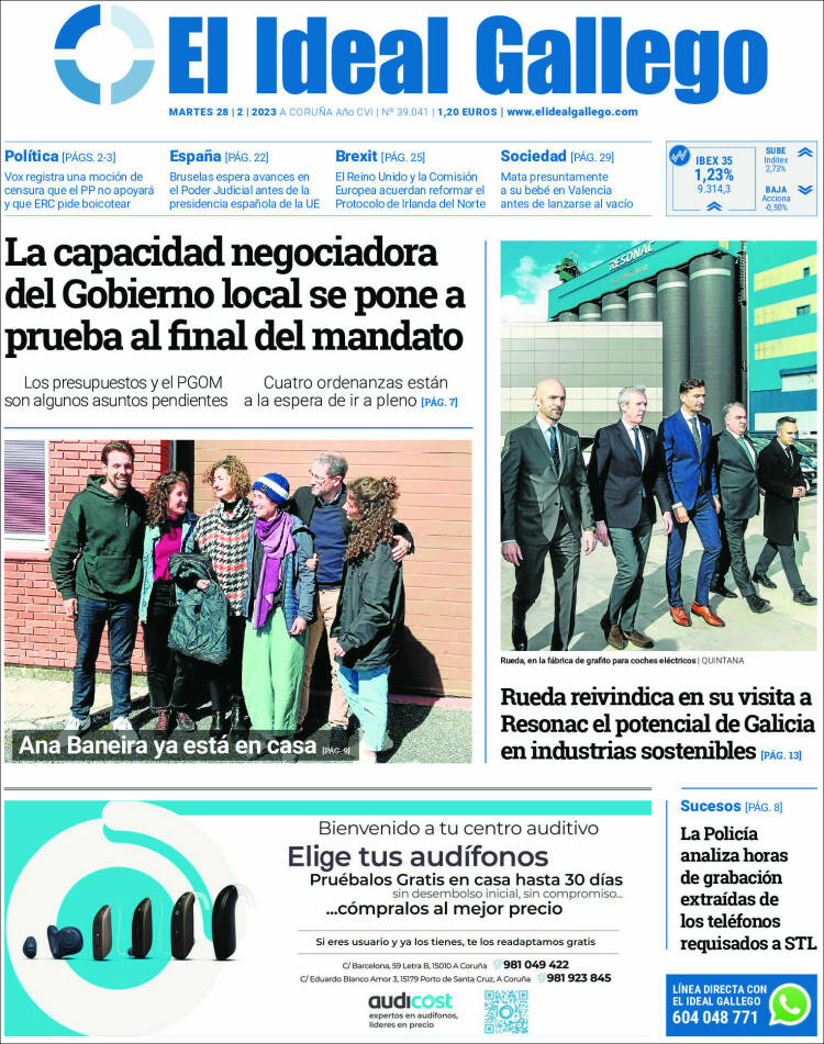 Portada de El Ideal Gallego (España)