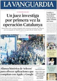 Portada de La Vanguardia (España)