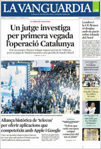 Portada de La Vanguardia (España)