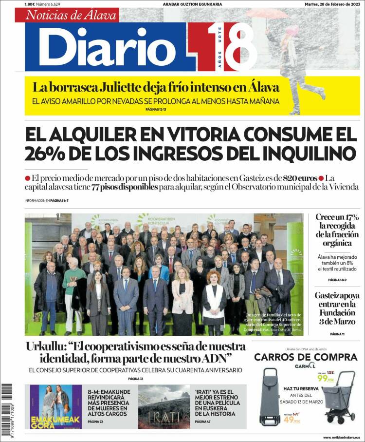 Portada de Noticias de Álava (España)