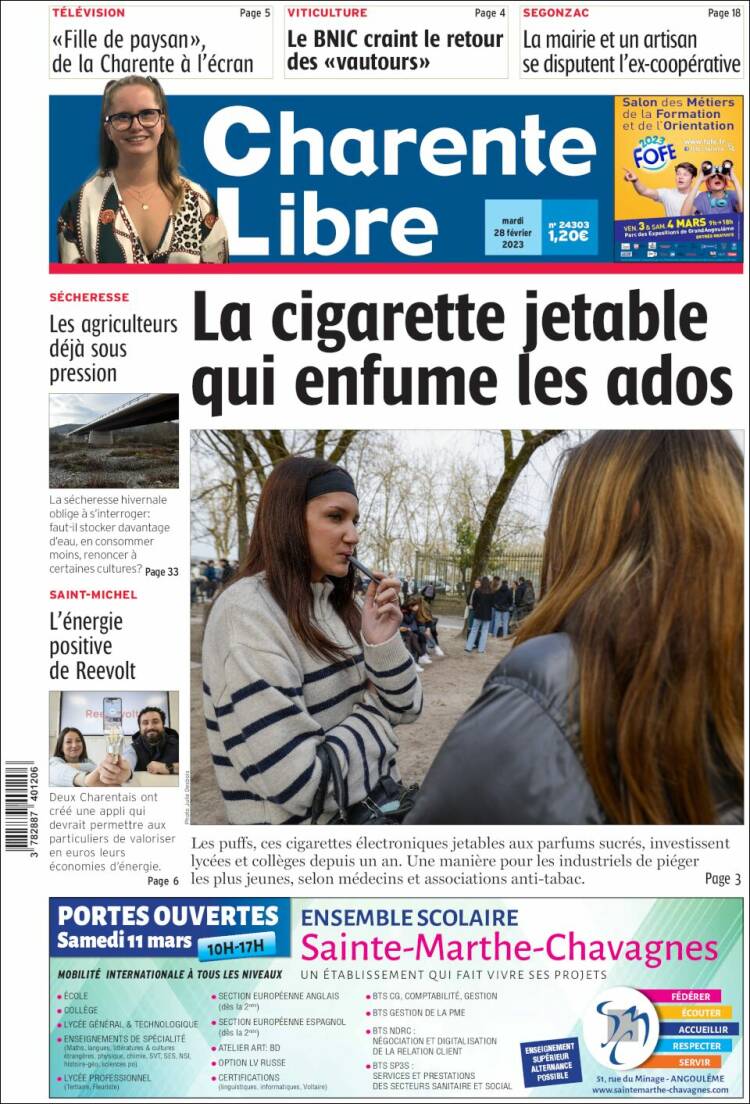 Portada de Charente Libre (Francia)