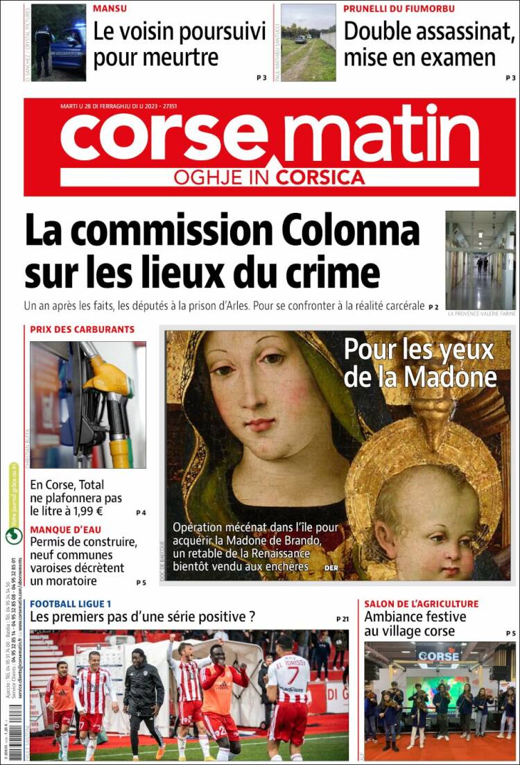 Portada de Corse-Matin (France)