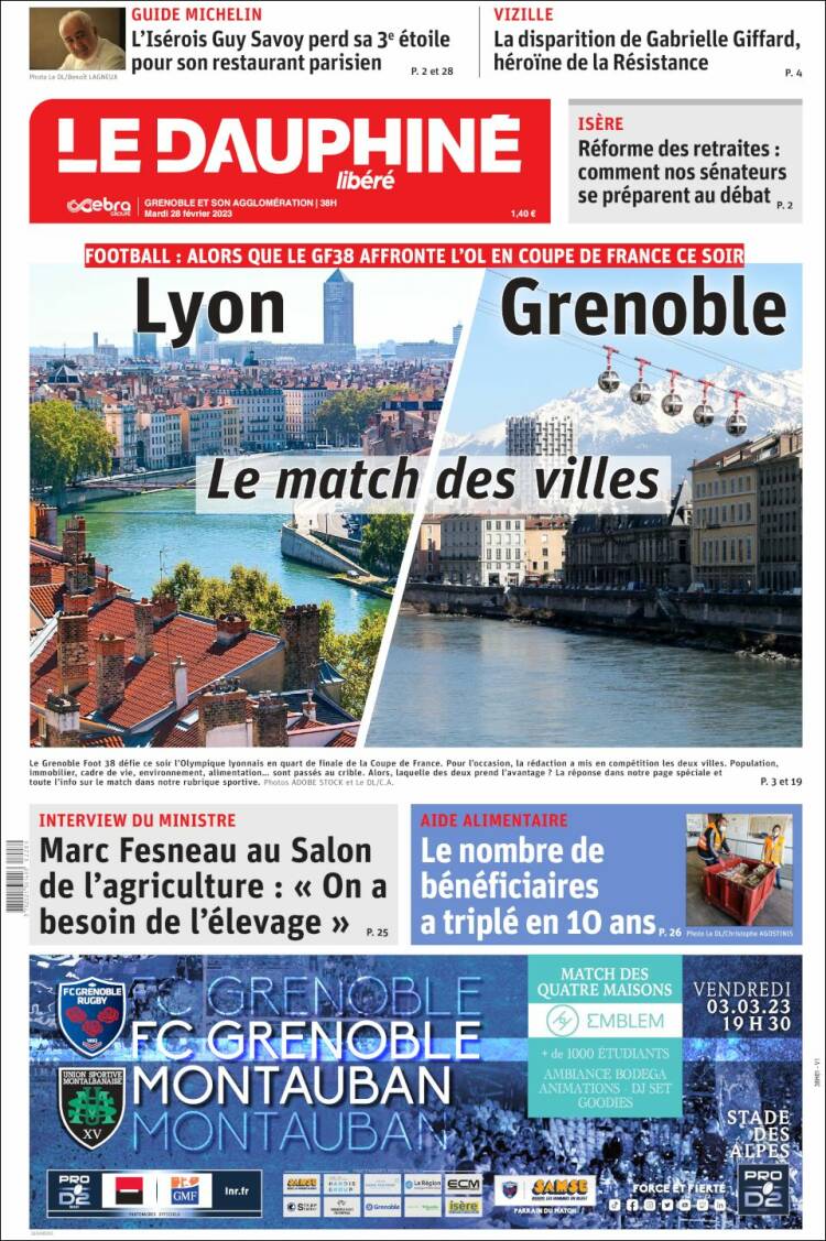 Portada de Le Dauphiné Libéré (France)