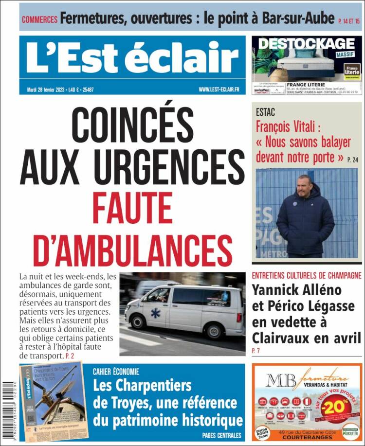 Portada de L'Est Eclair (France)