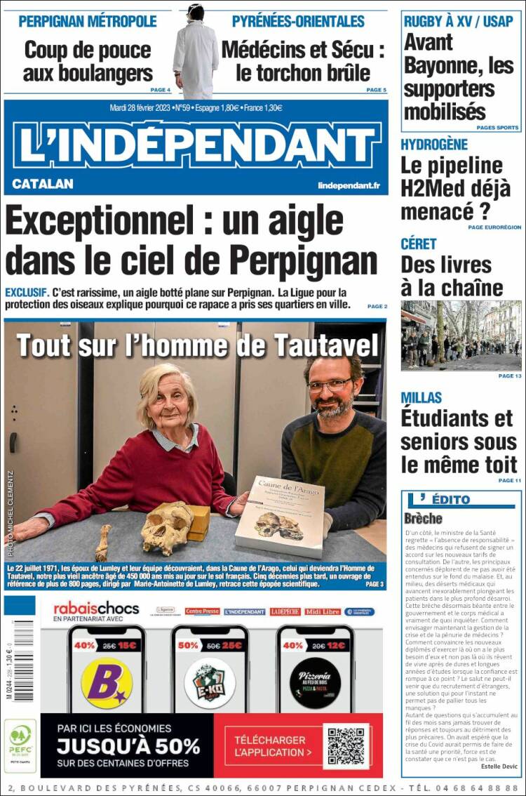 Portada de Le Indépendant (Francia)