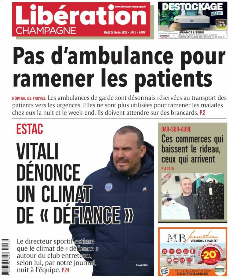 Portada de Libération Champagne (France)